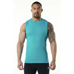 Alphalete Mens Hero Seamless Tank-Blue, Size Large